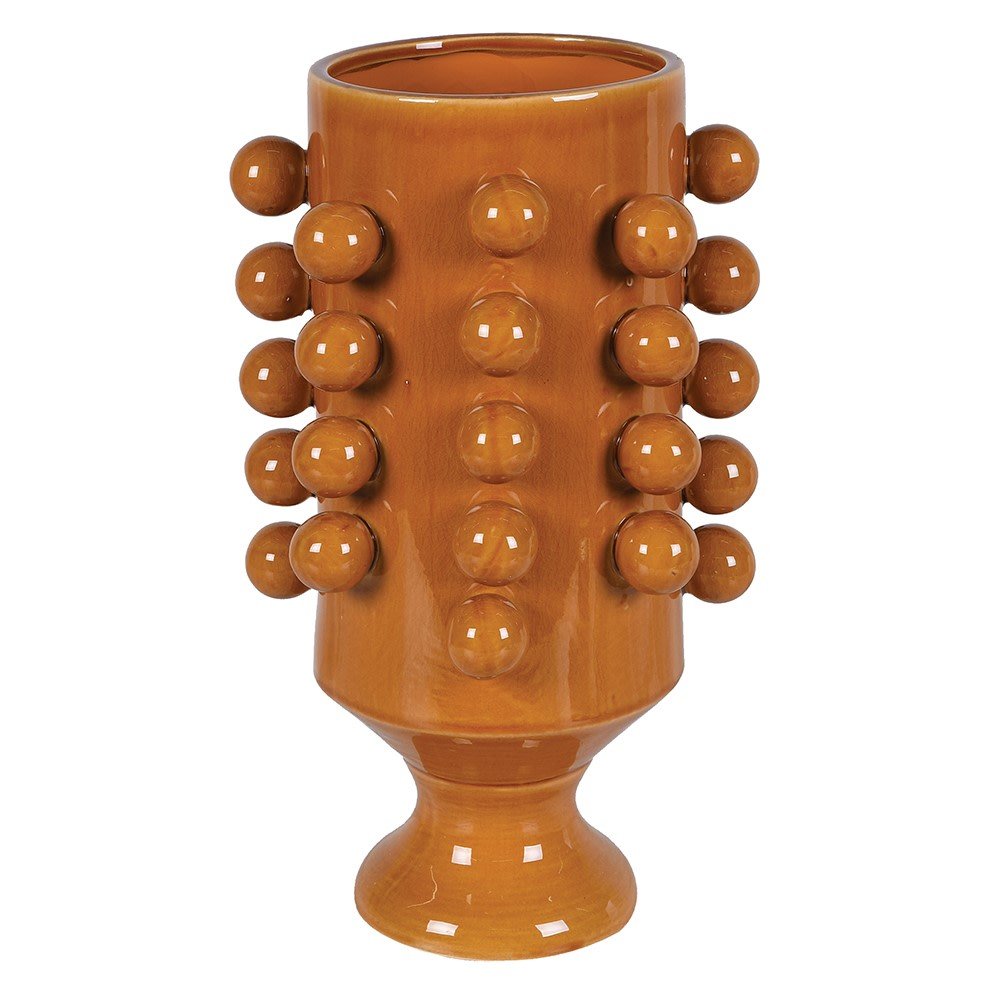 Tall Mustard Bobble Vase