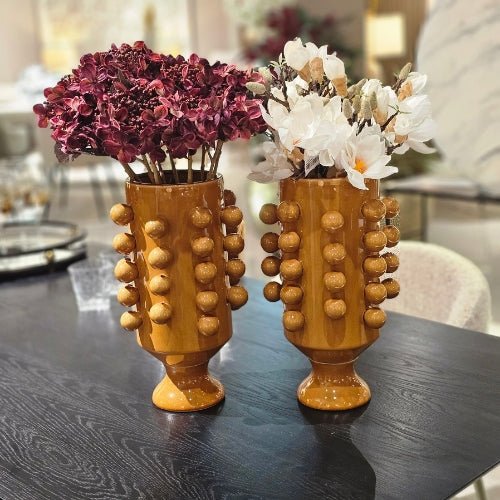 Tall Mustard Bobble Vase - LUXONAS HOME