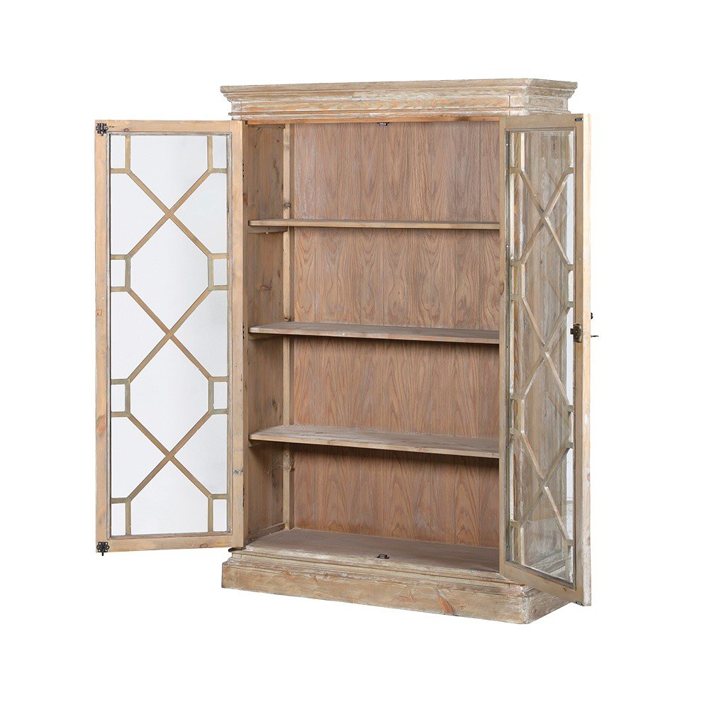 Tall Natural 2 Door Cabinet - LUXONAS HOME