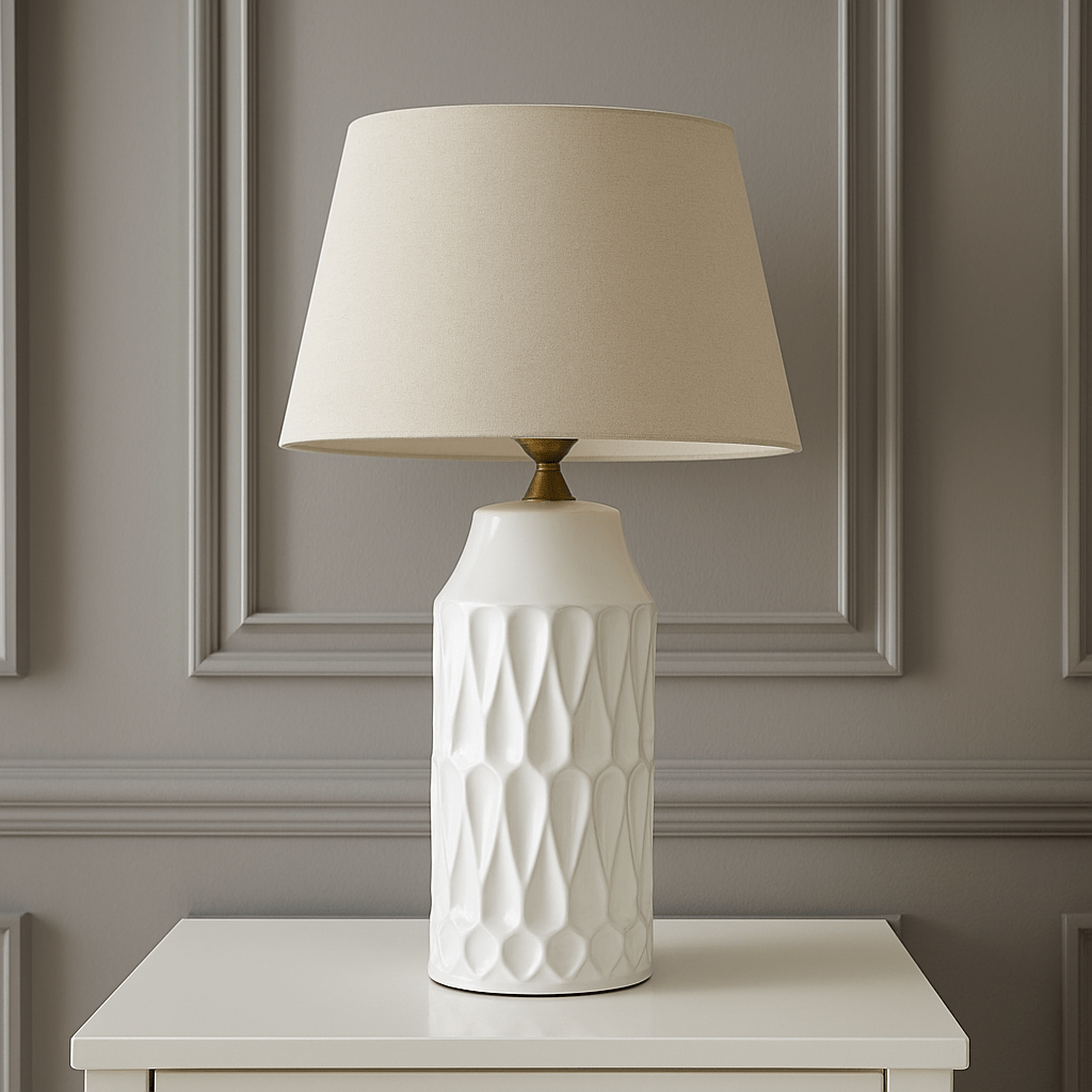 Tall Patterned Ceramic Table Lamp - LUXONAS
