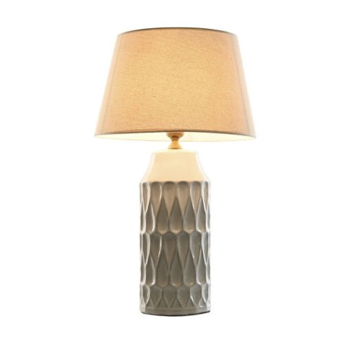 Tall Patterned Ceramic Table Lamp - LUXONAS