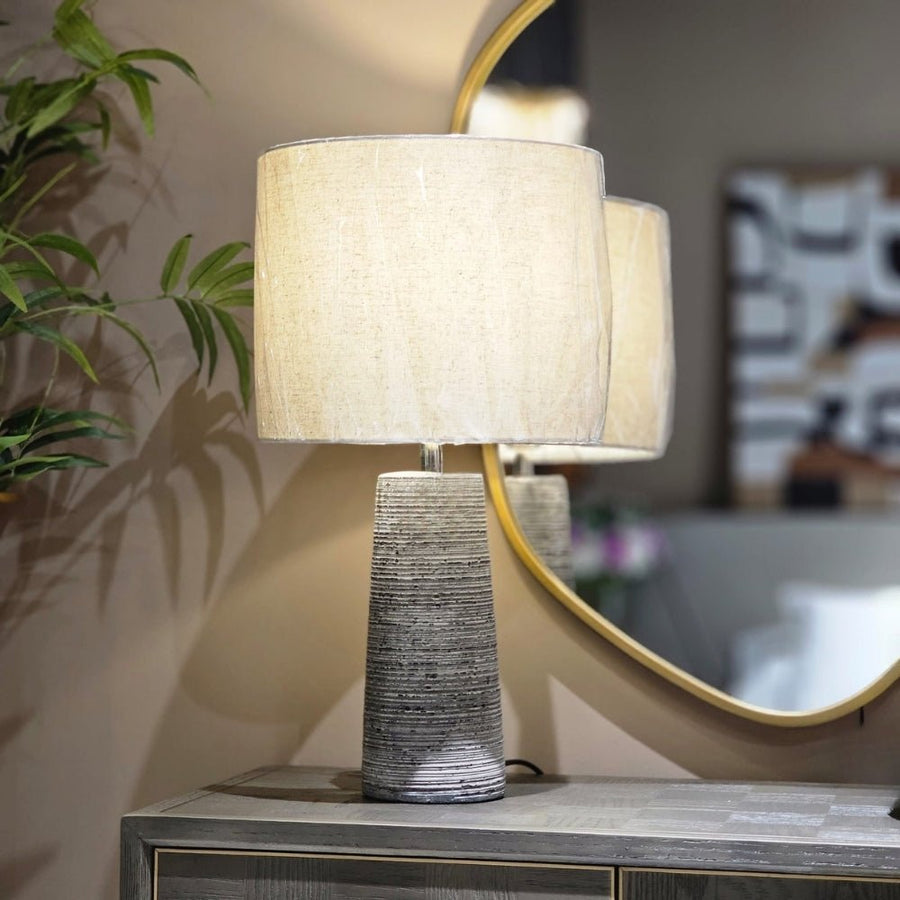 Tapered Lamp with Beige Shade - Elegant Lighting Solution