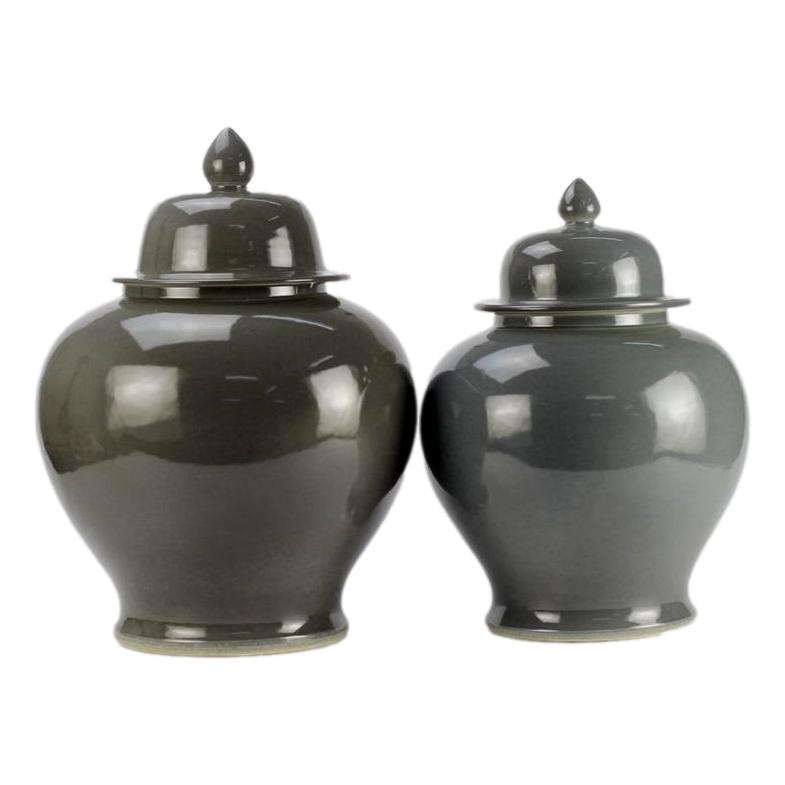 Taupe Large Round Storage Jar