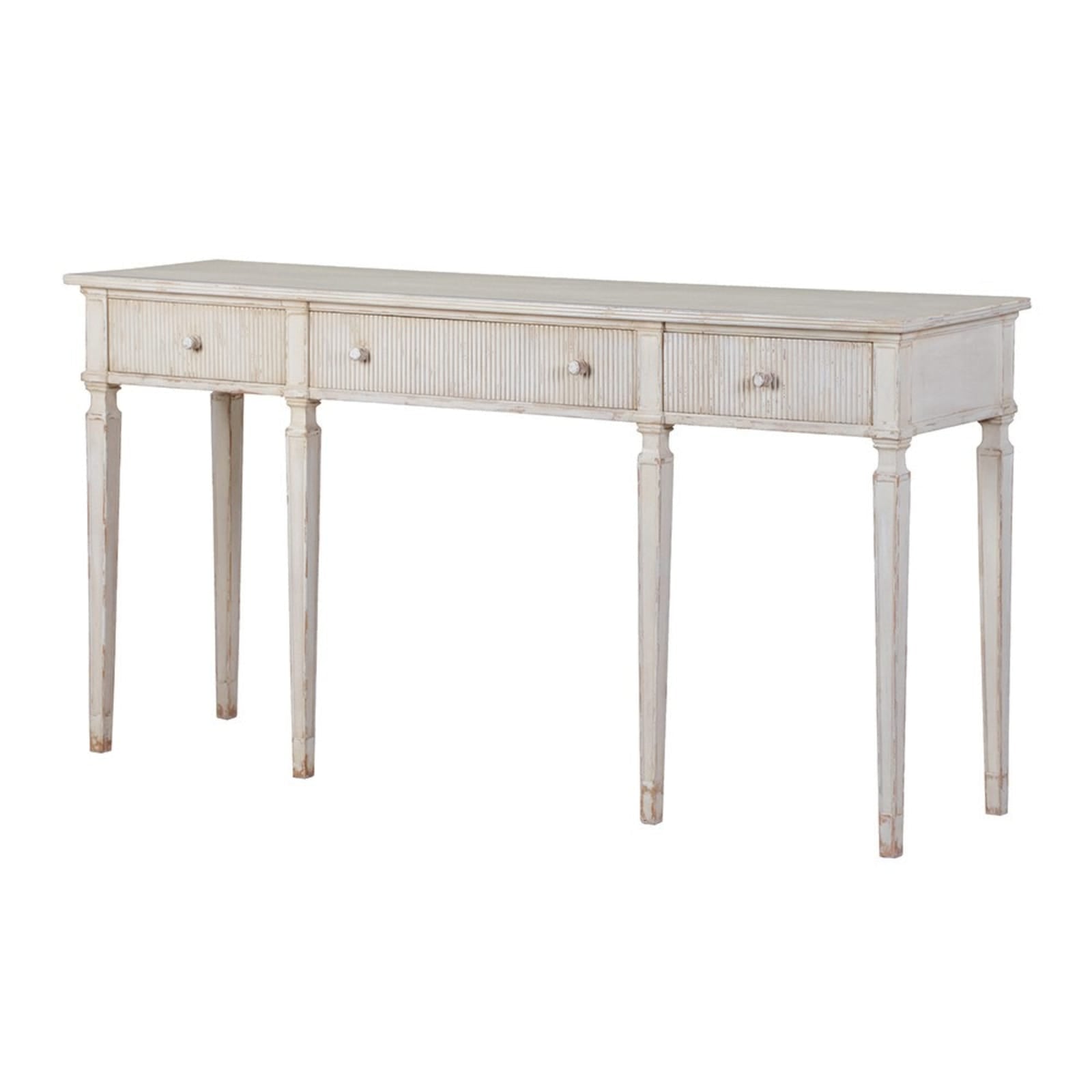 Tavian Ribbed 3 Drawer Console Table