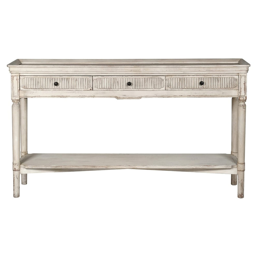 Tavian Ribbed 3 Drawer Console Table