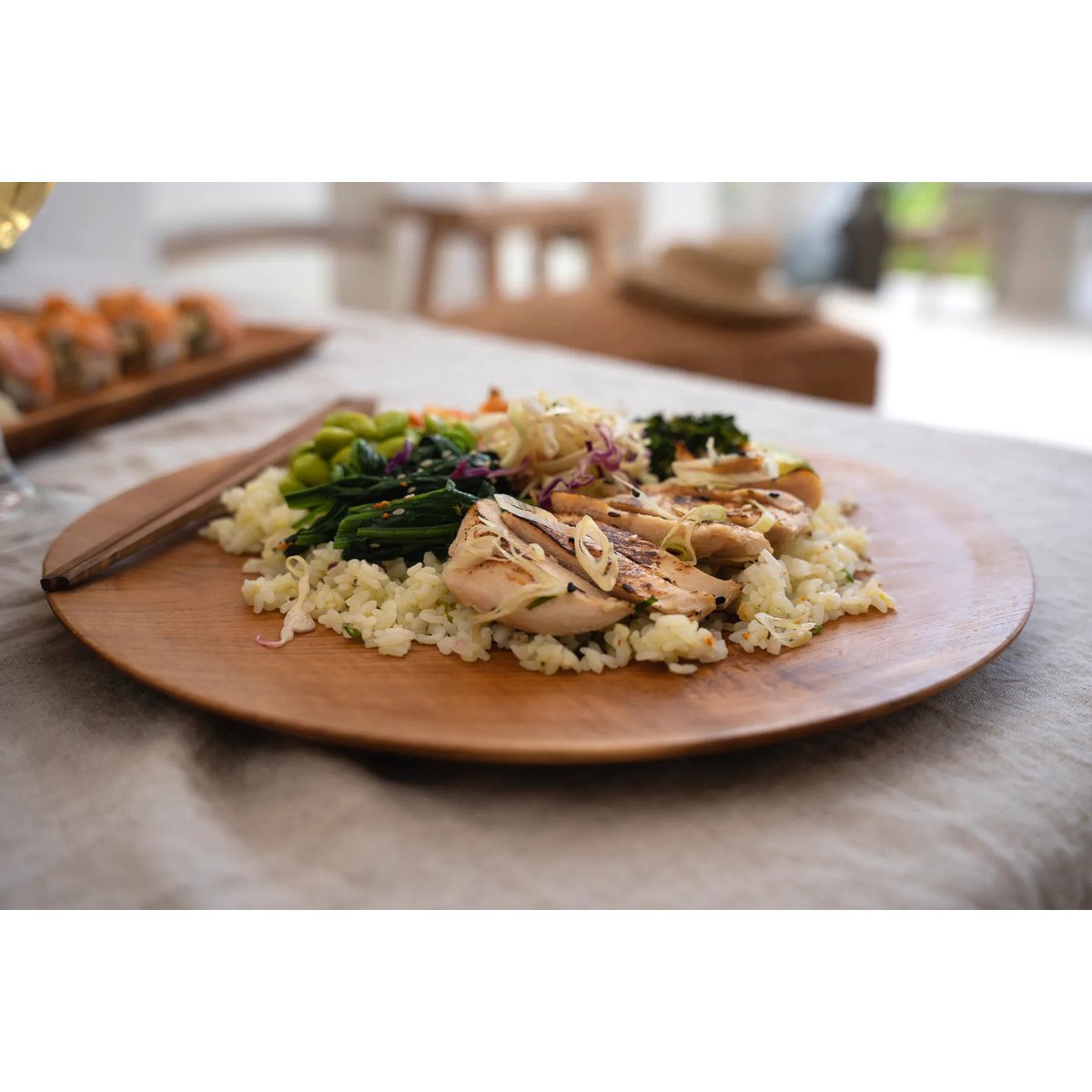 Teak Root Round Plate - M - LUXONAS HOME