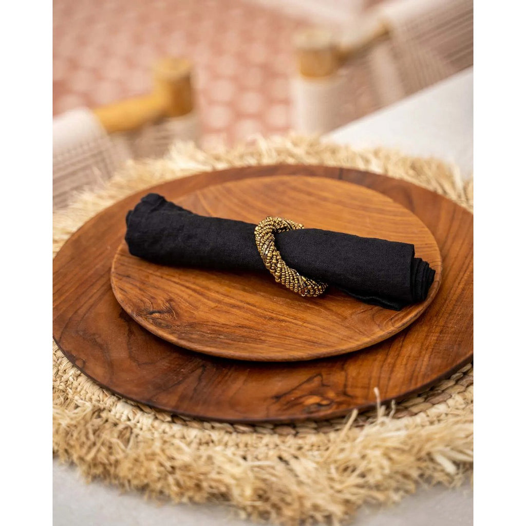 Teak Root Round Plate - M - LUXONAS HOME