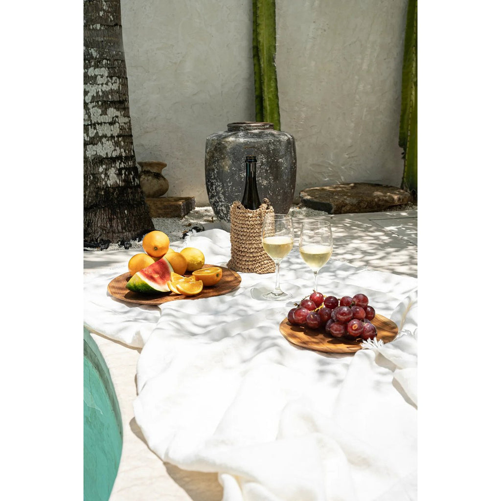 Teak Root Round Plate - M - LUXONAS HOME