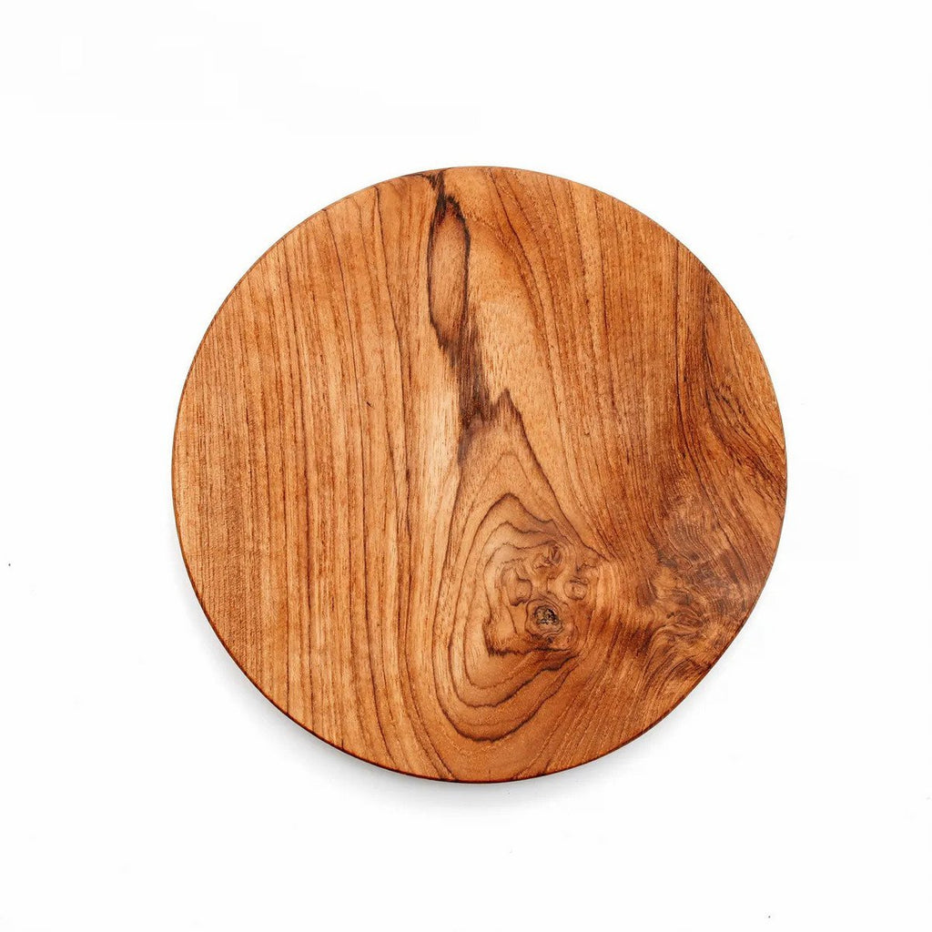 Teak Root Round Plate - M - LUXONAS HOME