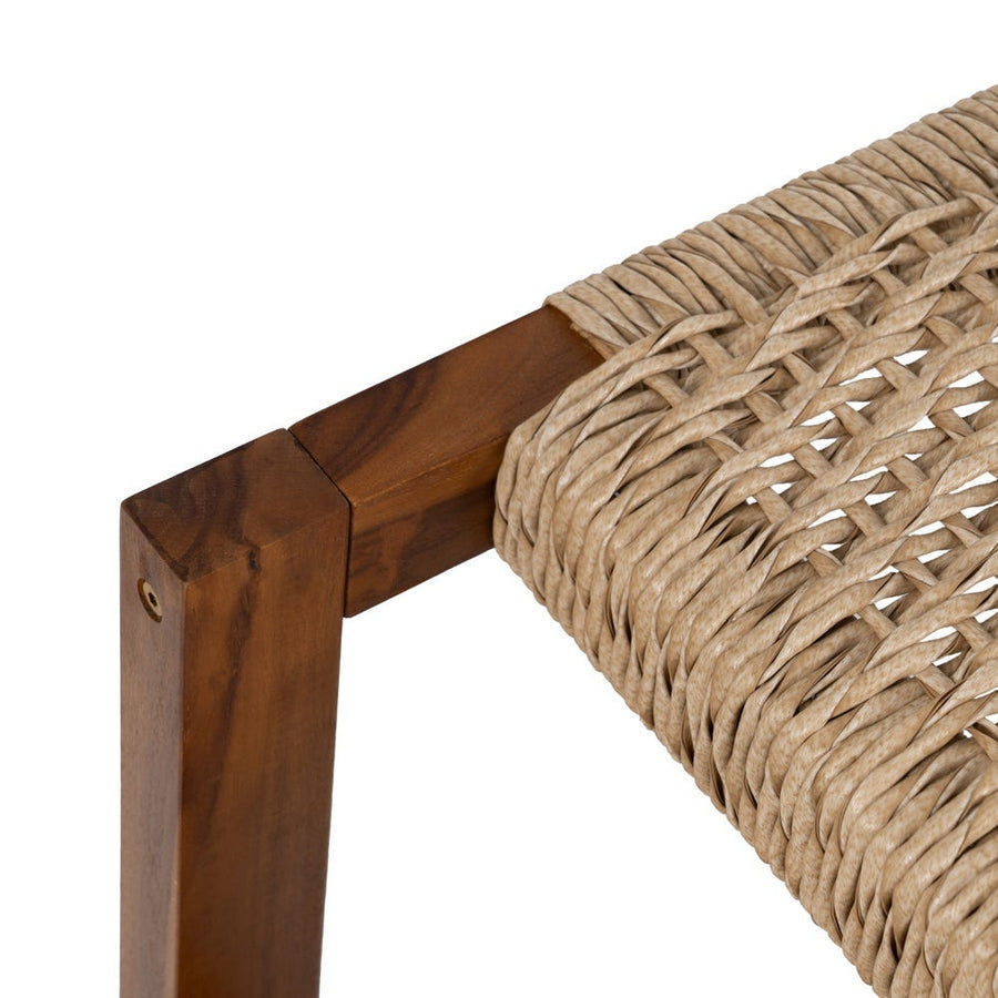 Teak & Synthetic Rattan Bench