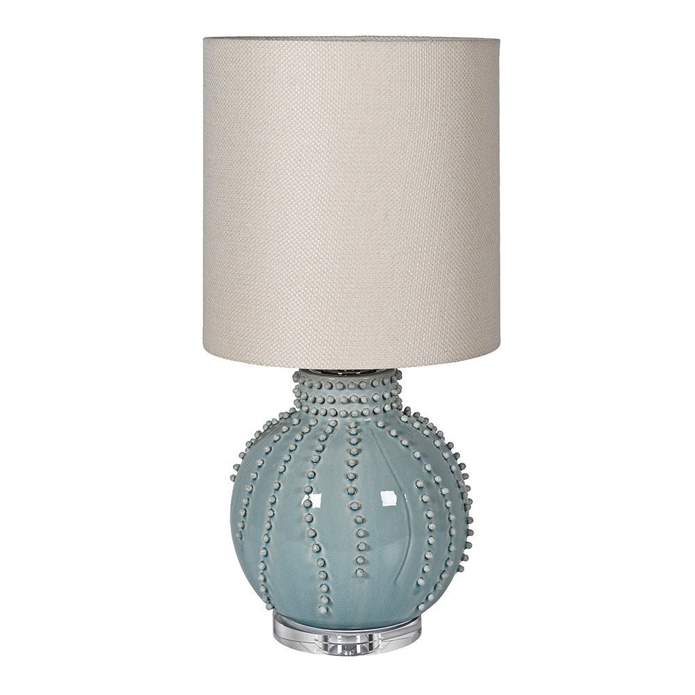 Teal Beaded Ceramic Lamp - LUXONAS
