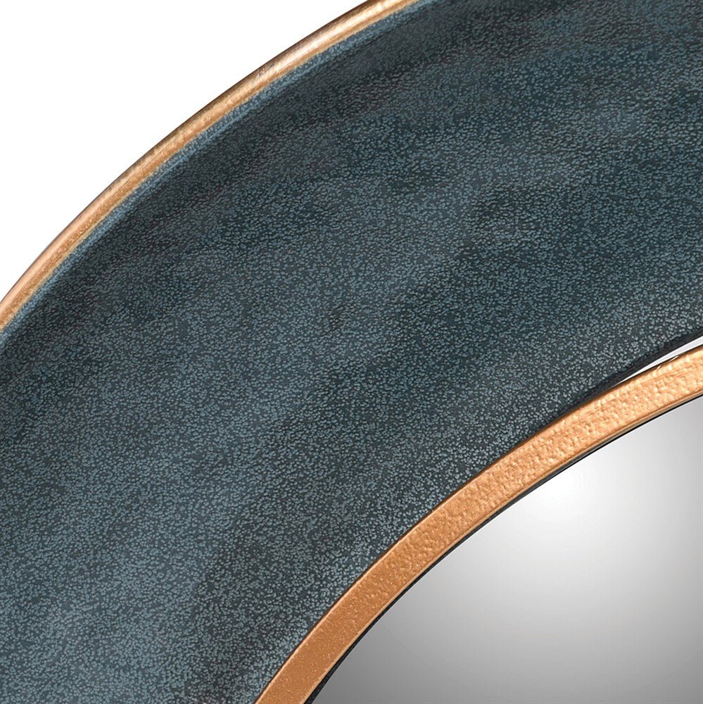 Teal Edge Round Mirror - LUXONAS