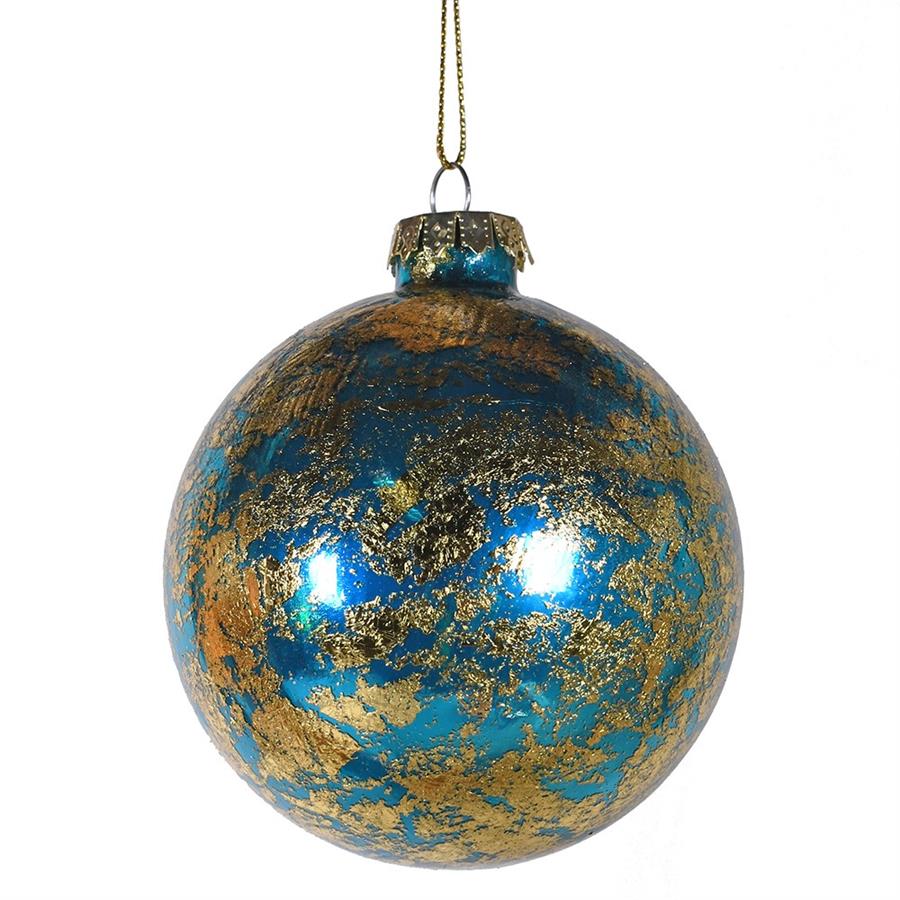 Teal & Gold Christmas Bauble - LUXONAS