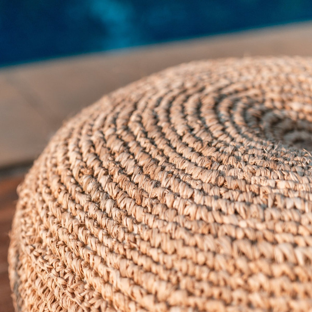 TELU Raffia Pouf | Beanbag (2 sizes) - LUXONAS HOME