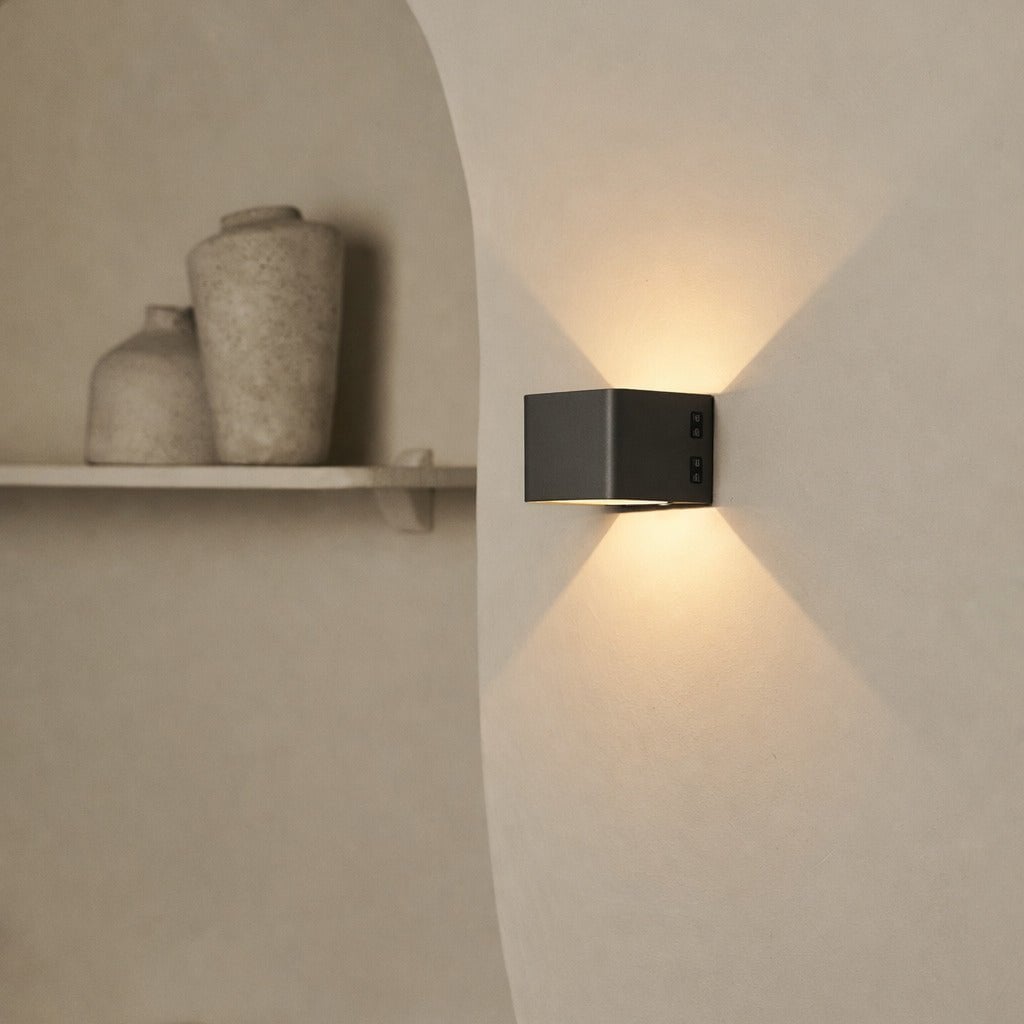 Tess Stone Grey Rechargeable Wall Lamp | Motion sensor, 20 Light Modes & Remote Control - LUXONAS HOME