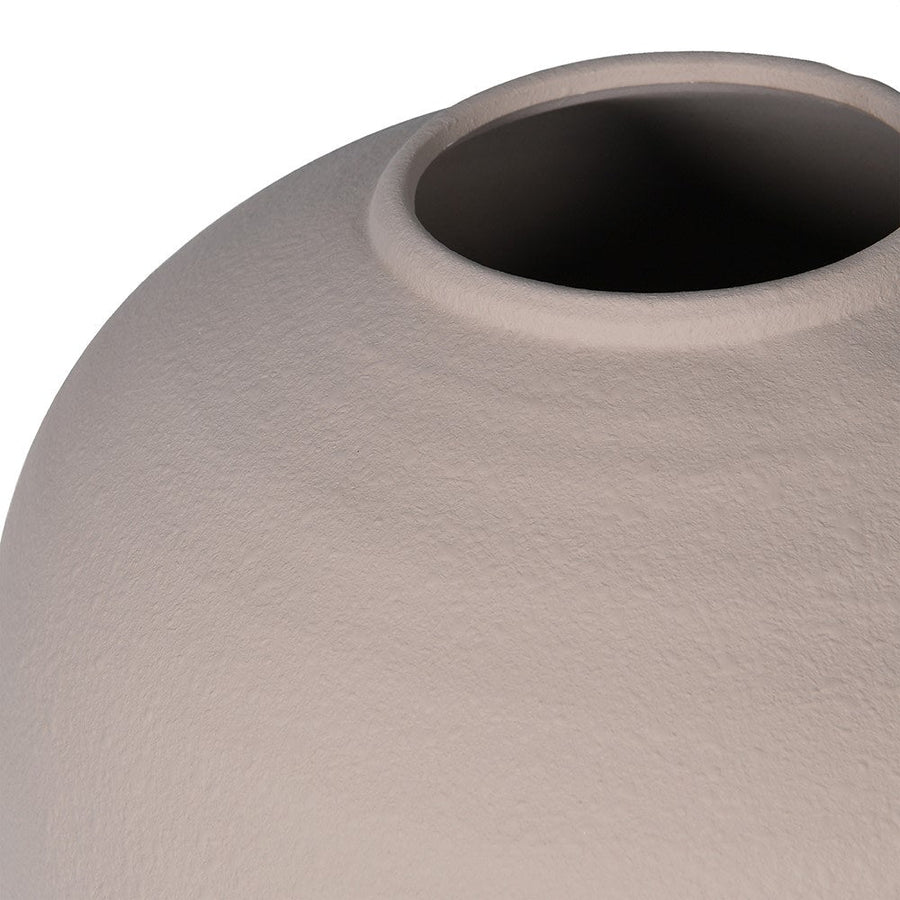 Textured Tall Ceramic Taupe Vase