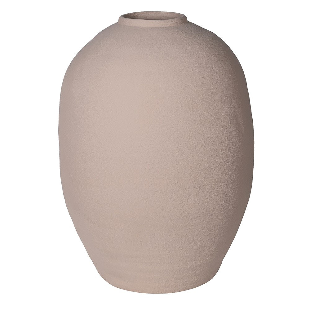 Textured Tall Ceramic Taupe Vase
