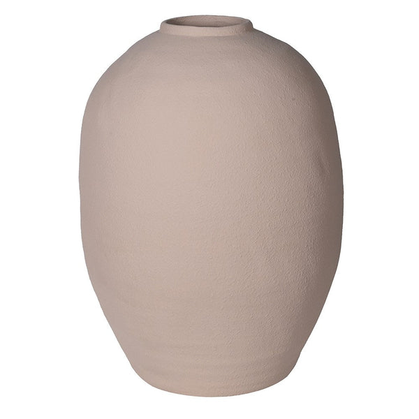 Textured Tall Ceramic Taupe Vase