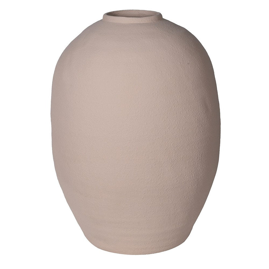 Textured Tall Ceramic Taupe Vase