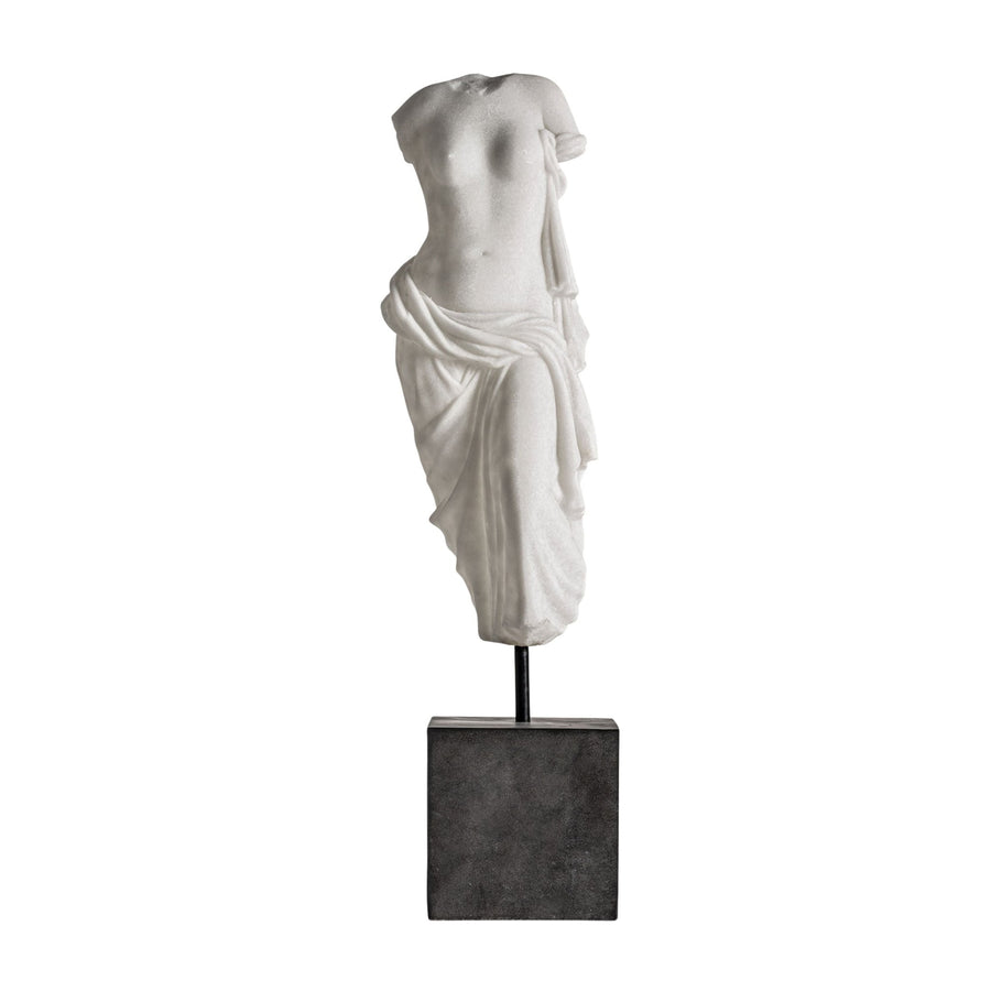 Thais Deco Figure - Contemporary White Resin Sculpture