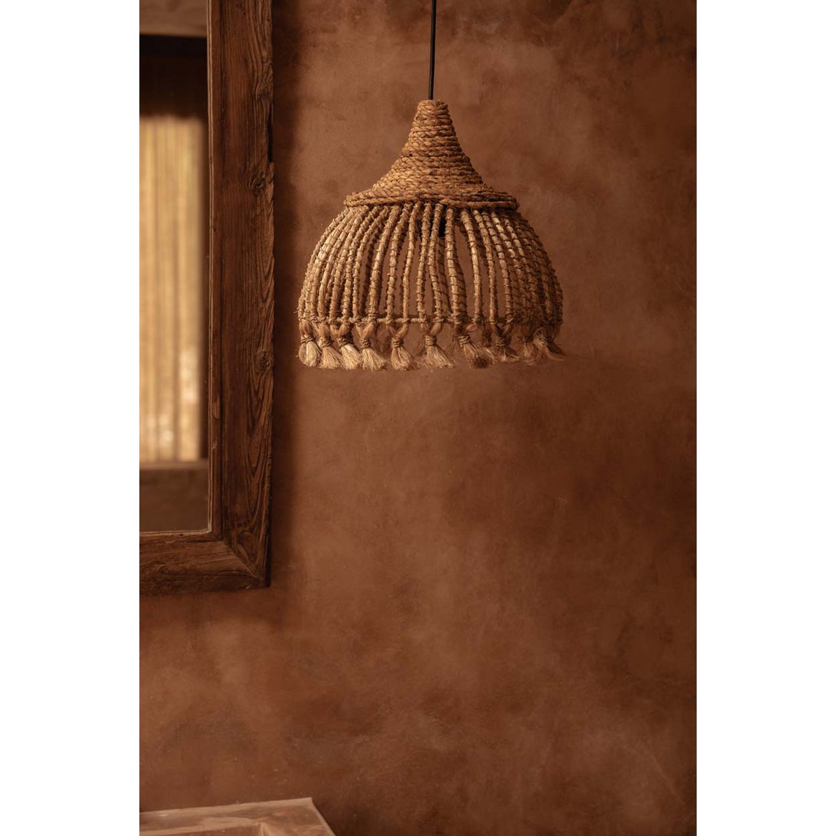 The Abaca Tassel Pendant - Natural - S - LUXONAS HOME