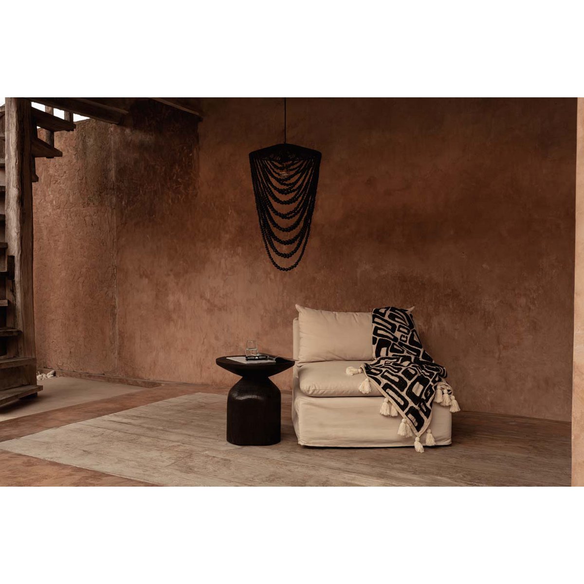 The Aztec Bed Throw - Natural Black - LUXONAS HOME