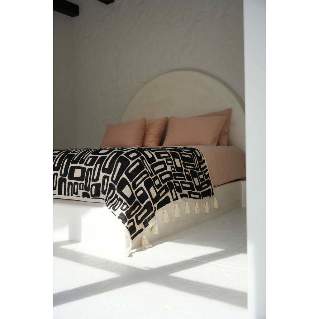 The Aztec Bed Throw - Natural Black - LUXONAS HOME