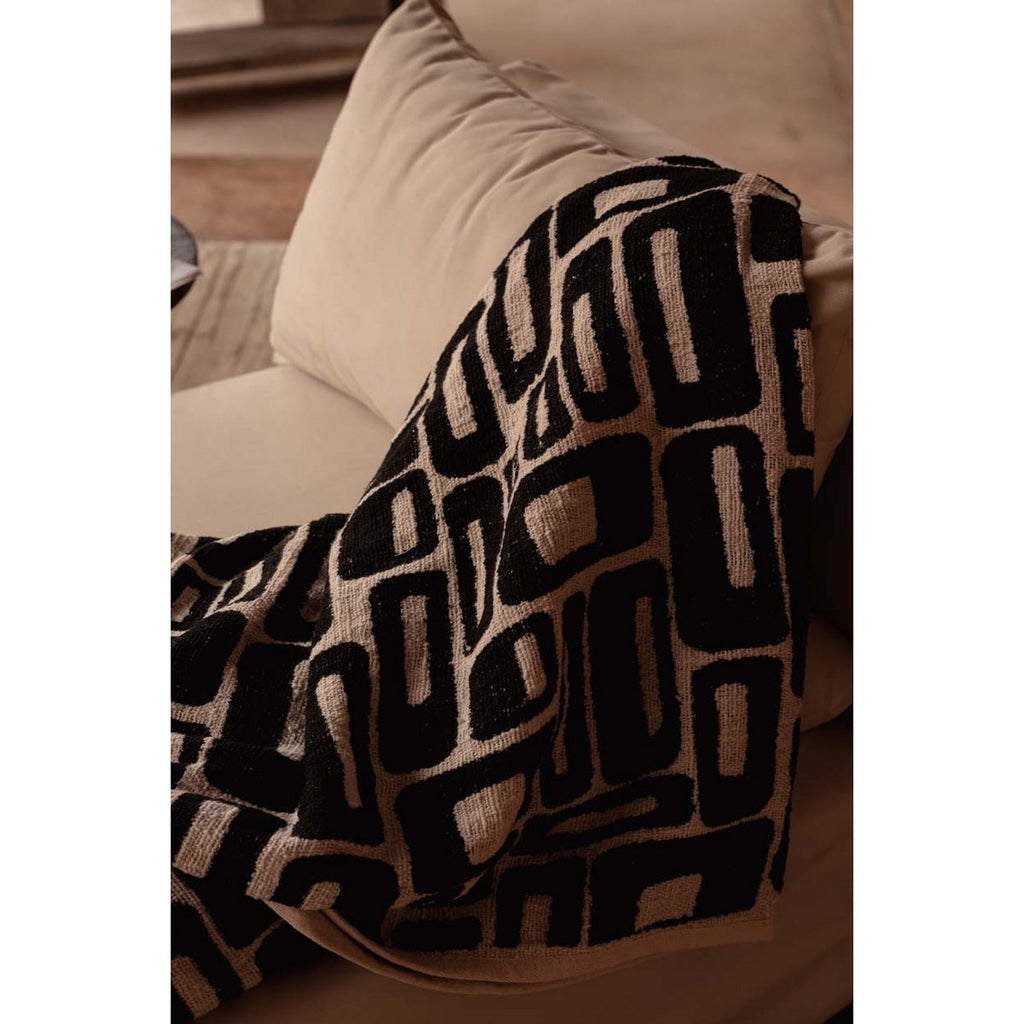 The Aztec Bed Throw - Natural Black - LUXONAS HOME