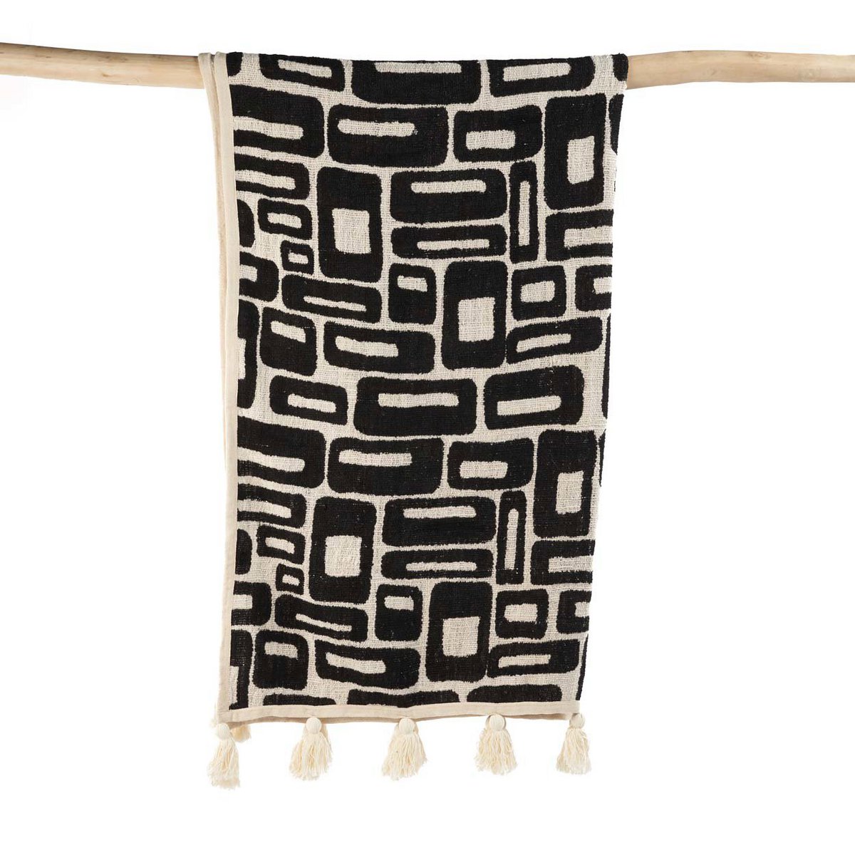 The Aztec Bed Throw - Natural Black - LUXONAS HOME