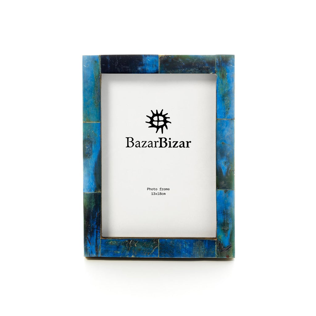 The Azure Patchwork Frame - Turquoise - 13x18 - LUXONAS HOME