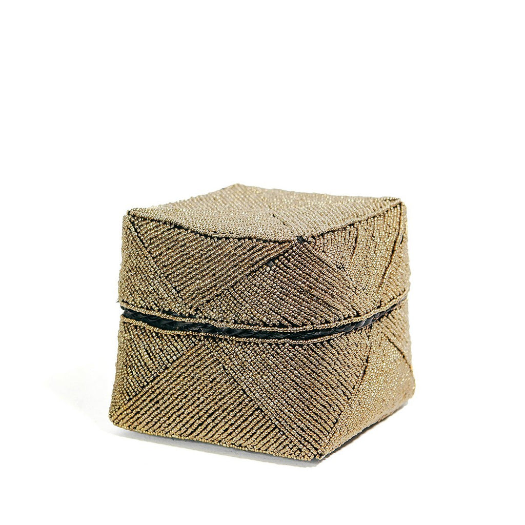 The Beaded Basket - Gold - S - LUXONAS HOME