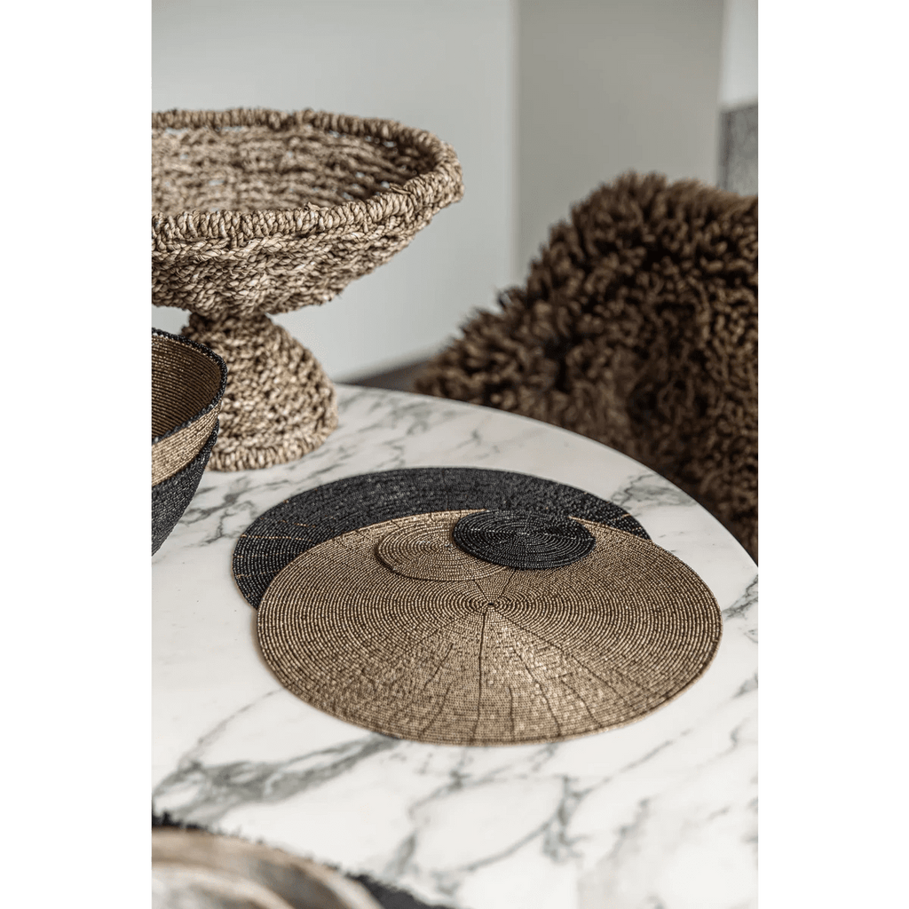 The Beaded Coaster - Black - LUXONAS HOME