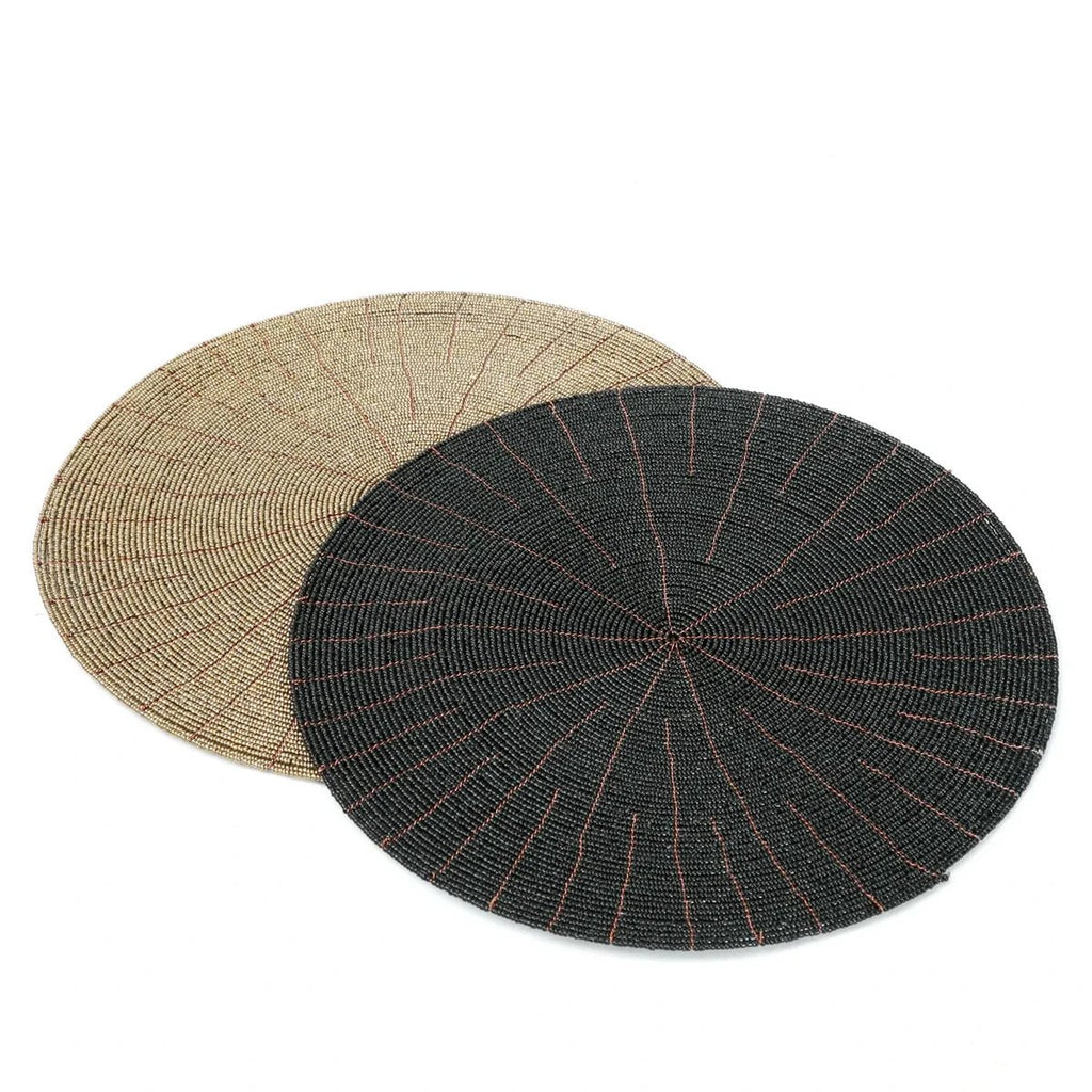 The Beaded Placemat - Black - LUXONAS HOME