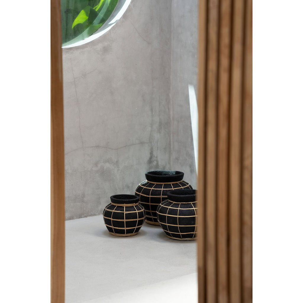 The Belly Vase - Black Natural - L - LUXONAS HOME