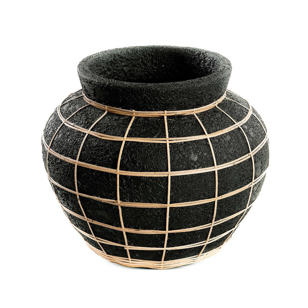 The Belly Vase - Black Natural - L - LUXONAS HOME