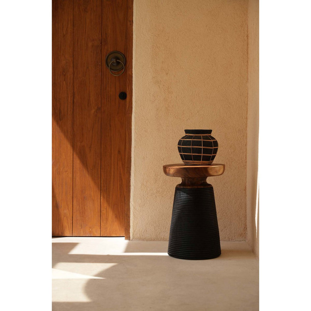 The Belly Vase - Black Natural - M - LUXONAS HOME