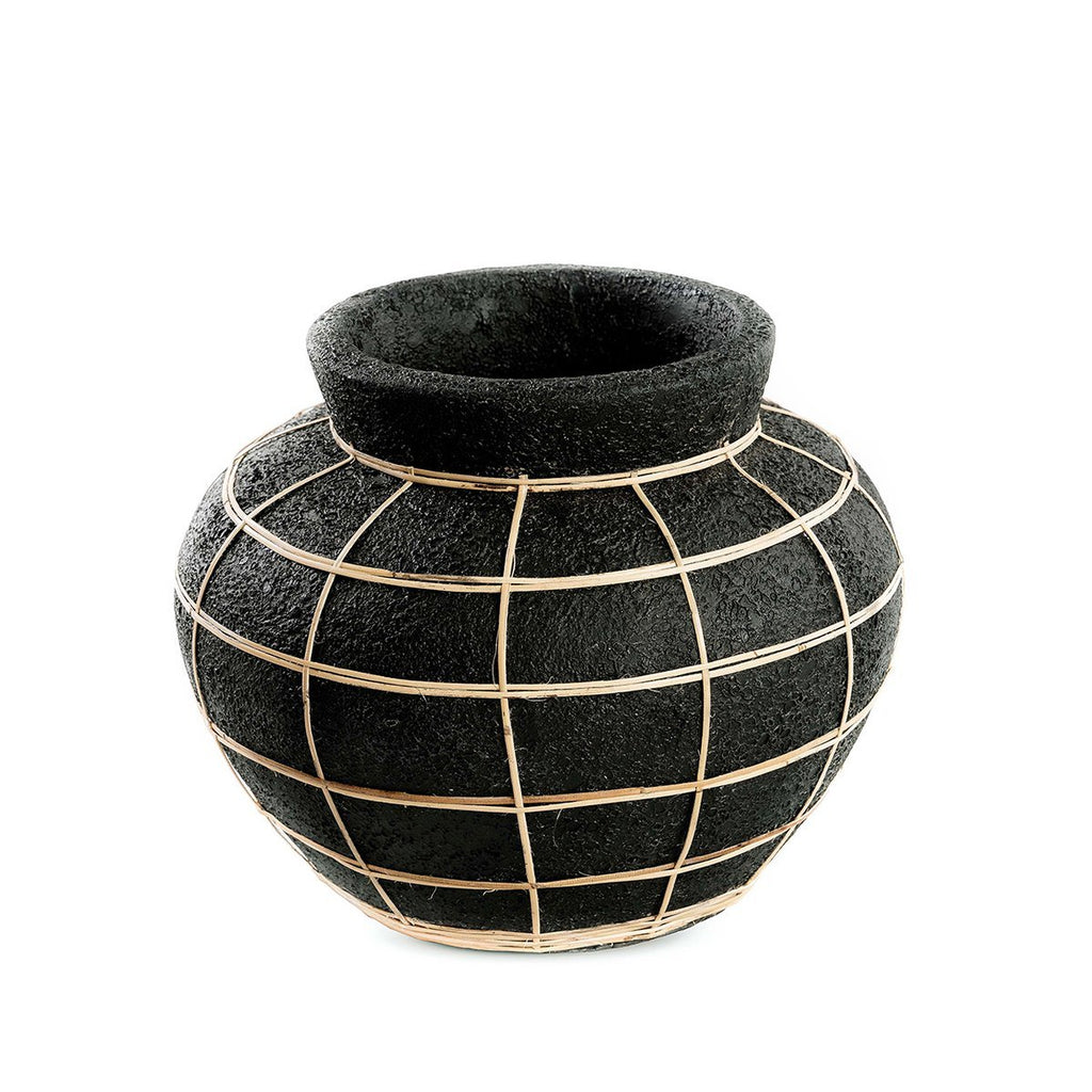The Belly Vase - Black Natural - M - LUXONAS HOME