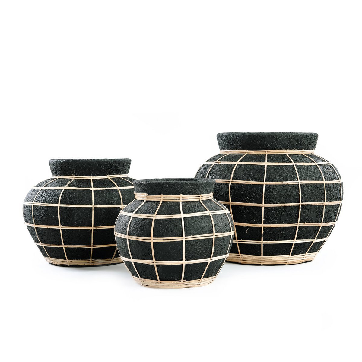 The Belly Vase - Black Natural - M - LUXONAS HOME