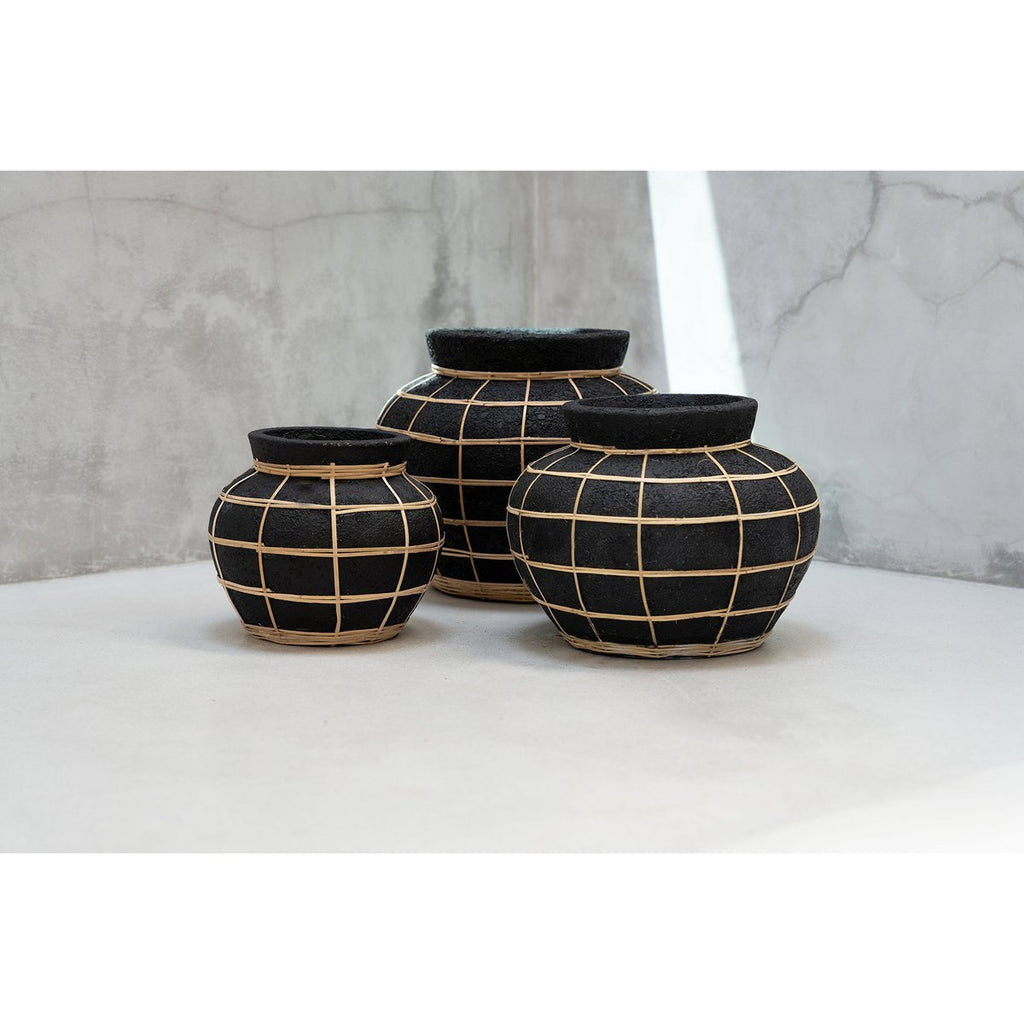 The Belly Vase - Black Natural - S - LUXONAS HOME