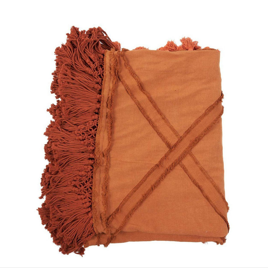 The Berber Bed Throw - Terracotta - LUXONAS HOME