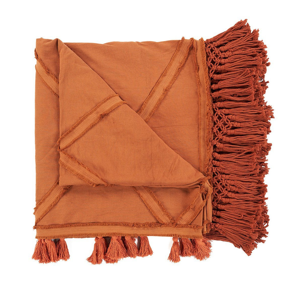 The Berber Bed Throw - Terracotta - LUXONAS HOME