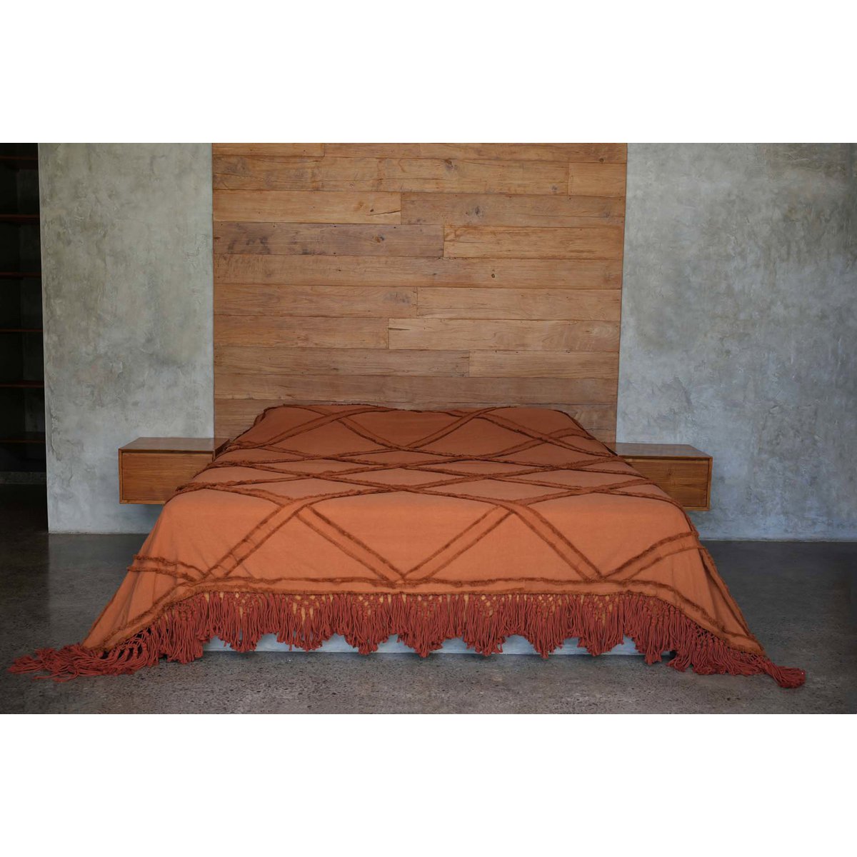 The Berber Bed Throw - Terracotta - LUXONAS HOME