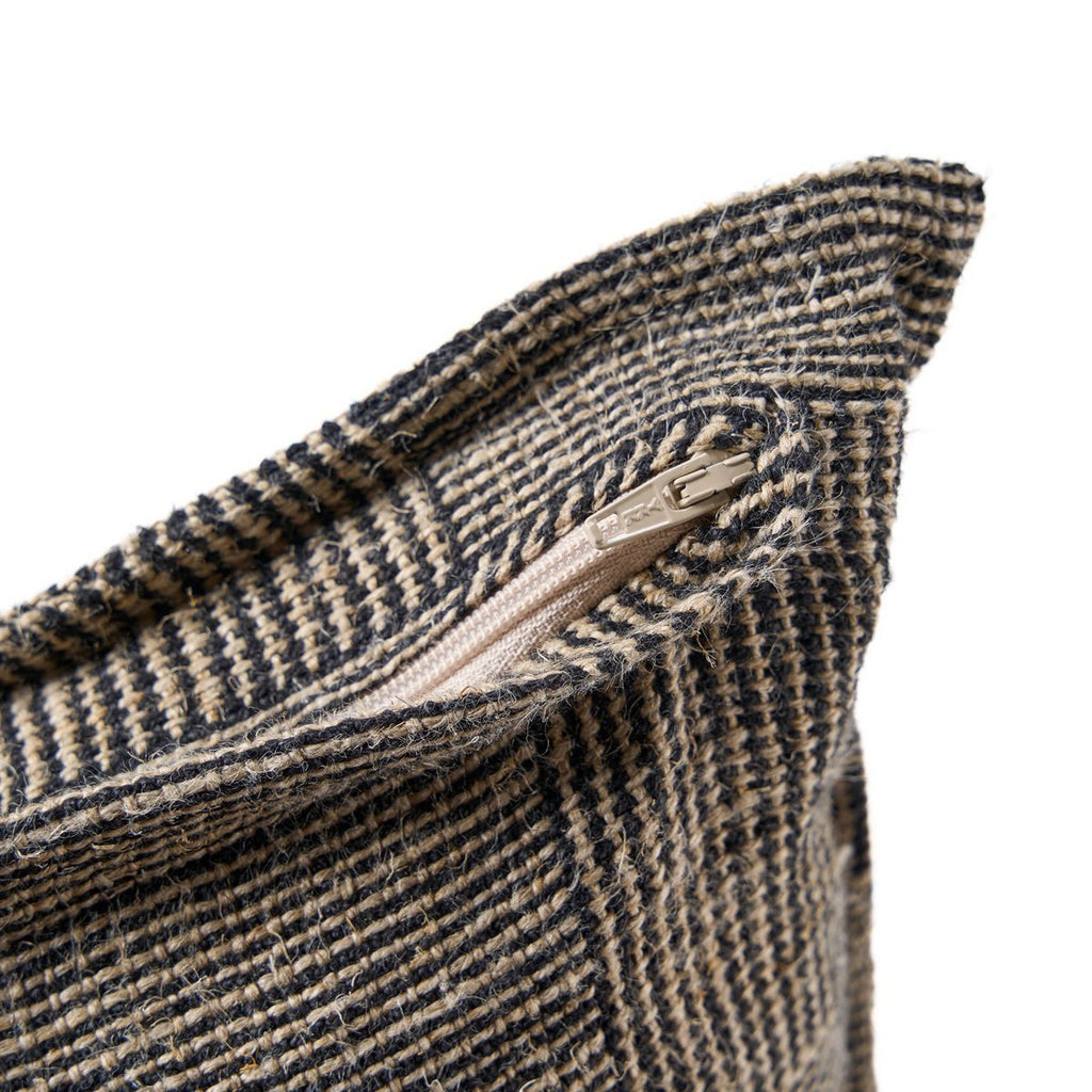 The Bloc Party Cushion Cover - Black Natural - 50x50 - LUXONAS HOME