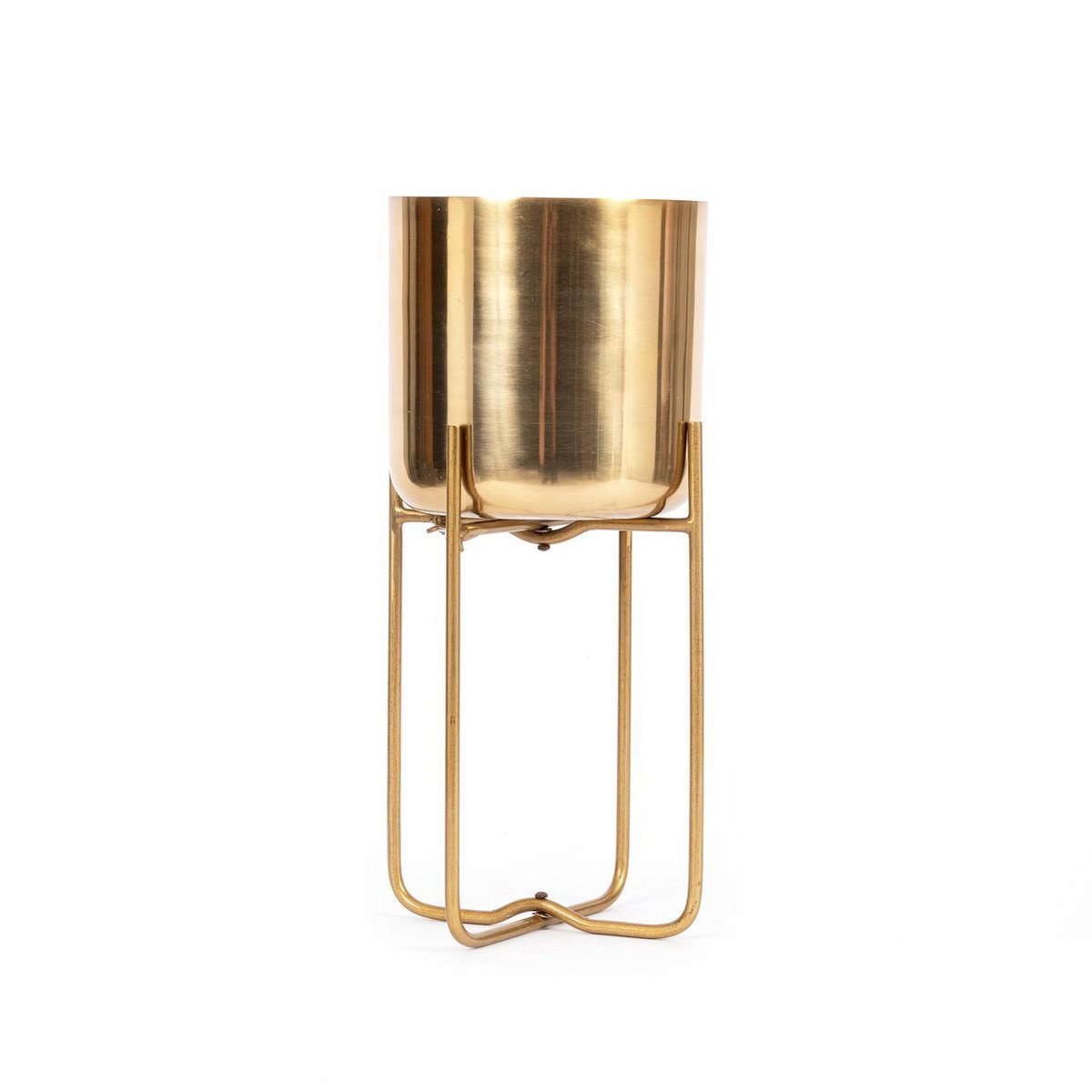 The Brass Planter on Stand - Brass - M - LUXONAS HOME