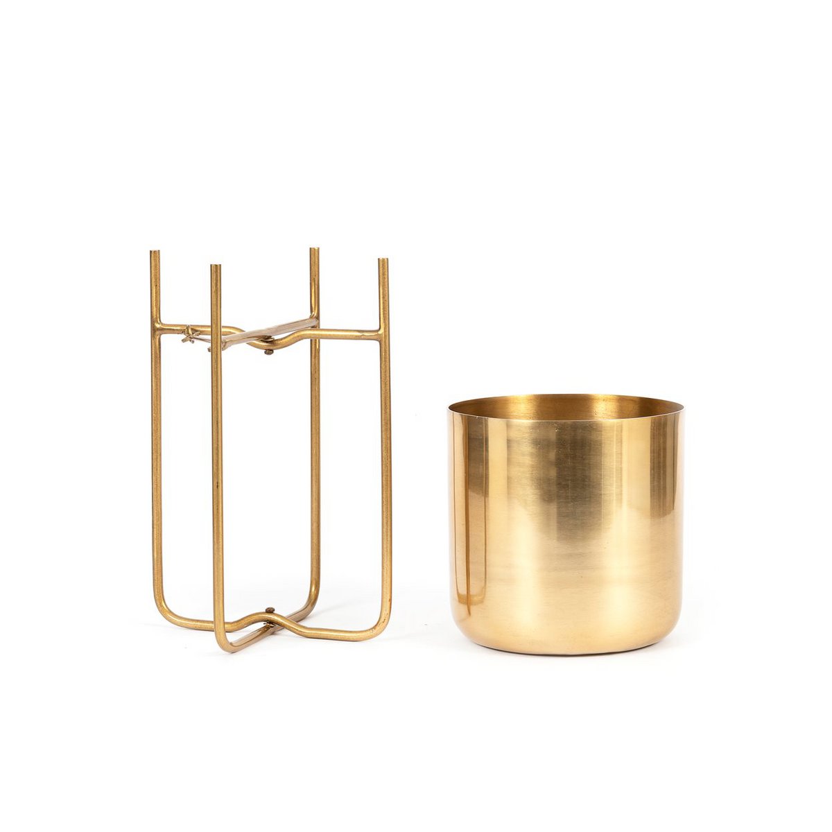 The Brass Planter on Stand - Brass - M - LUXONAS HOME