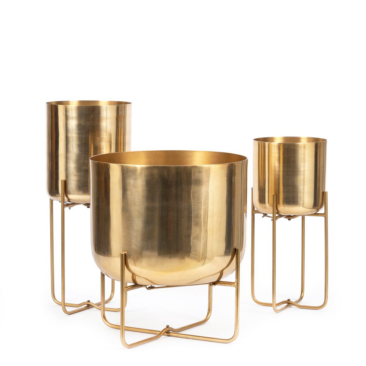 The Brass Planter on Stand - Brass - M - LUXONAS HOME