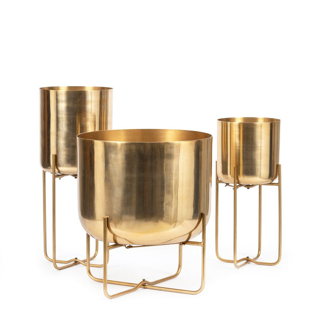 The Brass Planter on Stand - Brass - XL - LUXONAS HOME