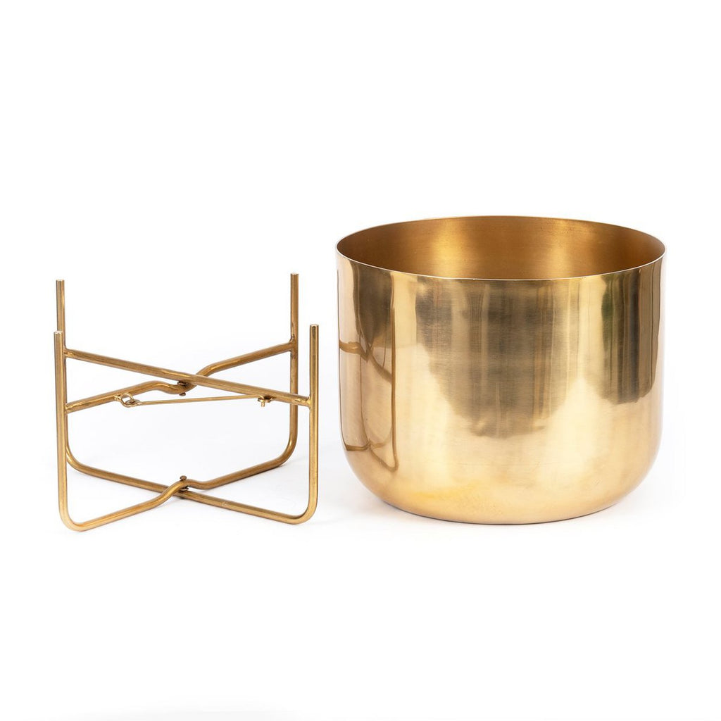 The Brass Planter on Stand - Brass - XL - LUXONAS HOME