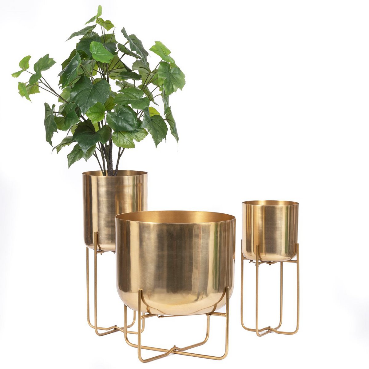 The Brass Planter on Stand - Brass - XL - LUXONAS HOME