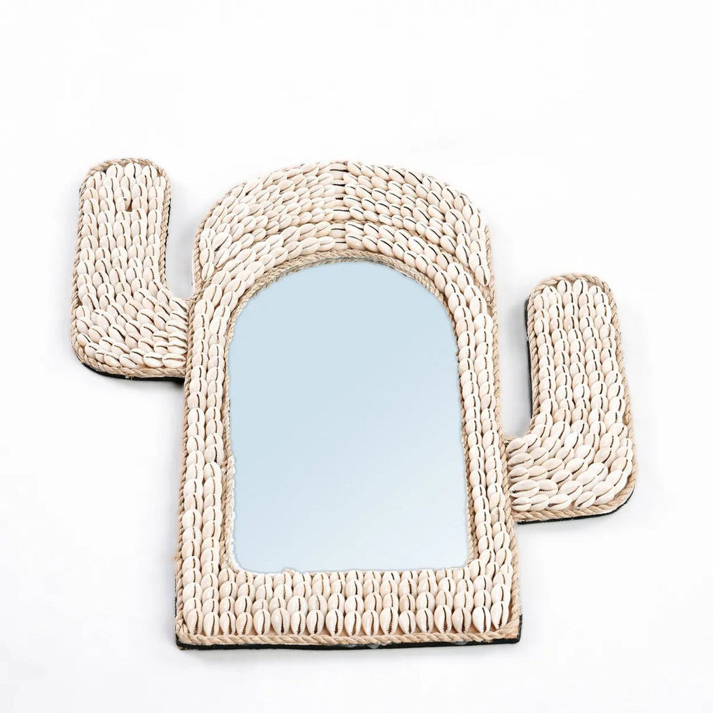 The Cactus Shell Mirror - White - LUXONAS HOME